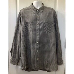 Carhartt Shirt Mens 2XL XXL Button Up Brushed Cotton Plaid Gray Casual Work